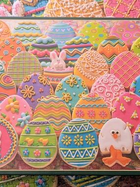 Cobble Hill Easter Eggs 1000 Piece Jigsaw Puzzle Decorated Cookie Theme